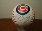 Javier Baez signed Chicago Cubs Baseball.