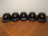 Set of 5 Signed Houston Astros Logo Mini Sundae Helmets. Singed by Verlander, Keutchel, Altuve, Corr