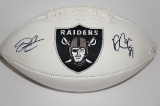 Derrek Carr/Amari Cooper signed Oakland Raiders logo football.