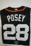 Buster Posey San Francisco Giants signed MLB logo Giants Baseball jersey.