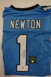 Cam Newton Carolina Panthers signed Football jersey.