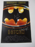 Jack Nicholson Michael Keaton Batman Hand Signed Autographed Movie Poster Certified Coa