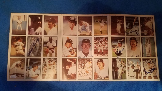 YANKEES SIGNED SIGNED SHEET AUTOGRAPHED BY 6 WITH BILLY MARTIN