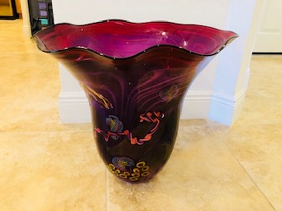 Hand Painted Vase by Michael Nourot
