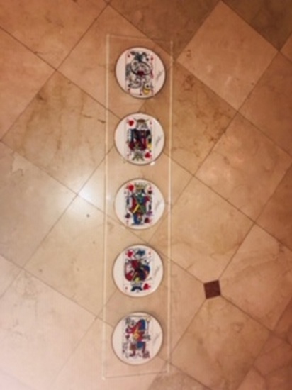 Set of five Limoges plates by Salvador Dali