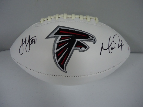 Matt Ryan Julio Jones Atlanta Falcons Signed autographed full size logo football Certified COA 900