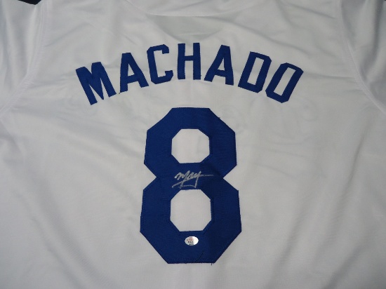 Manny Machado LA Dodgers Signed autographed white baseball jersey Certified COA 751