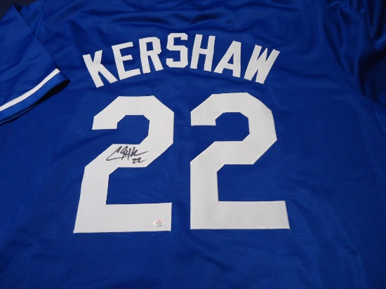 Clayton Kershaw LA Dodgers Signed autographed blue baseball jersey Certified COA 743