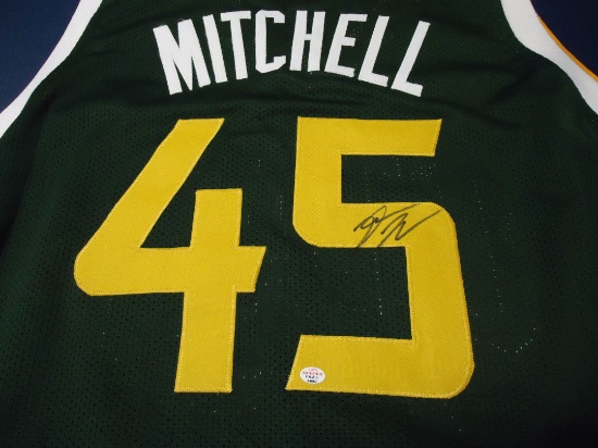 Donovan Mitchell Utah Jazz Signed green basketball jersey Certified COA 663