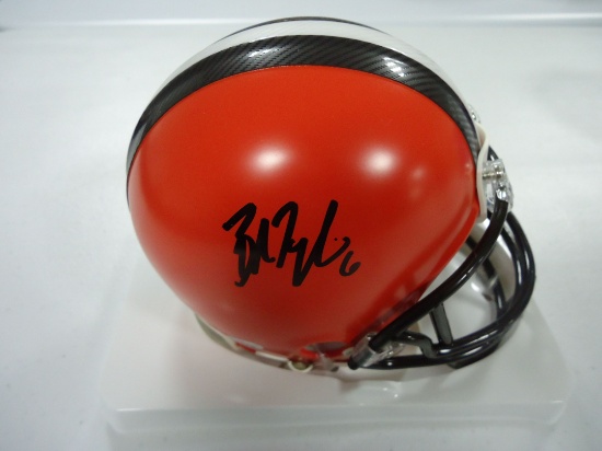 Baker Mayfield Cleveland Browns Signed Autographed mini football helmet Certified COA 738