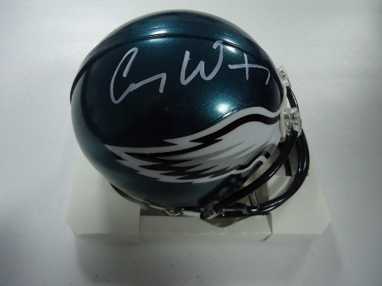 Carson Wentz Philadelphia Eagles Signed autographed mini football helmet Certified COA 525