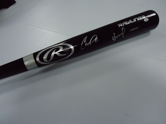 Jose Altuve Carlos Correa Houston Astros signed full size black baseball bat Certified COA 490