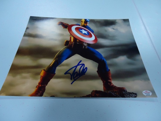 Stan Lee Captain America signed 8x10 color photo Certified COA 383