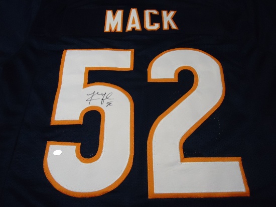 Khalil Mack Chicago Bears signed blue football jersey Certified COA 874