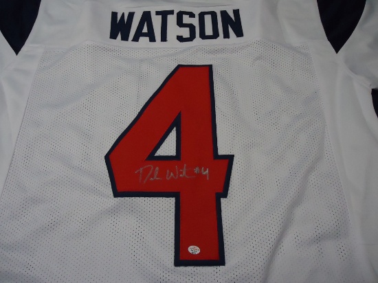 Deshaun Watson Houston Texans signed white football jersey Certified COA 354