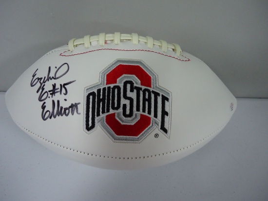 Ezekiel Elliott OSU Buckeyes signed full size logo football Certified COA 422