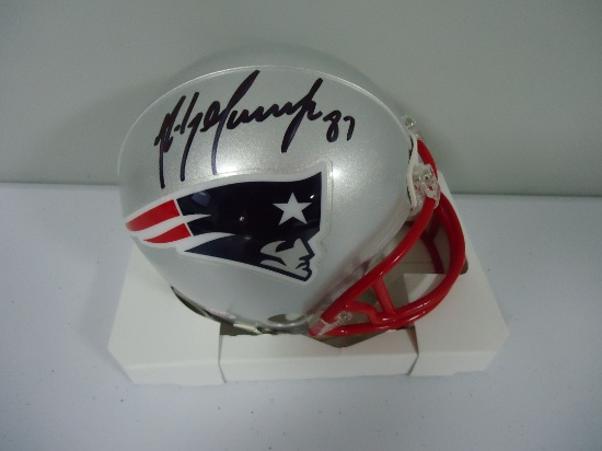 Rob Gronkowski New England Patriots signed mini football helmet Certified COA 565