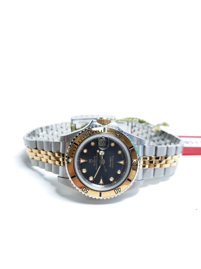 Womens Tudor Rolex Lady Submariner Two-Tone Watch with Box