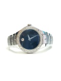 Movado Bold Diamond Bezel Model 84 A1 1838 S Womens Black Dial Watch