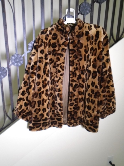 Hercules sheared Mink, leopard print coat.