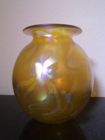 Yellow glass vase