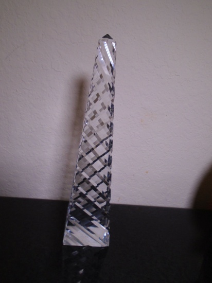 Tiffany & Co crystal twisted obelisk.