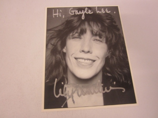 Lily Tomlin Actress signed 5x7 cardstock black & white photo Certified COA