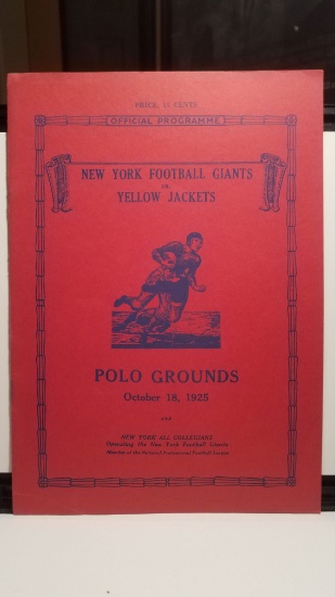 1925 POLO GROUNDS GIANTS VS YELLOW JACKETS