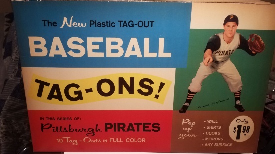 VINTAGE 1960 PIRATES TAG ON STICKERS VERY HARD TO FIND