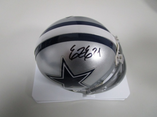 Ezekiel Elliott of the Dallas Cowboys Autographed mini football helmet Certified COA 500