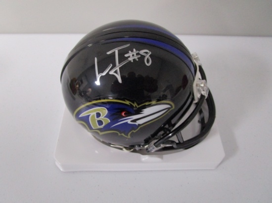 Lamar Jackson of the Baltimore Ravens Autographed mini football helmet Certified COA 773