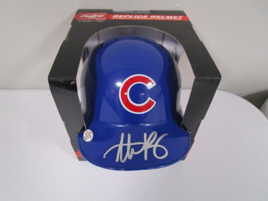 Anthony Rizzo of the Chicago Cubs Autographed mini batting helmet Certified COA 008