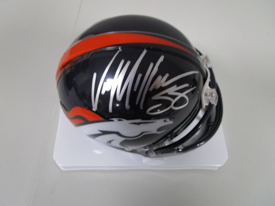 Von Miller of the Denver Broncos Autographed mini football helmet Certified COA 562