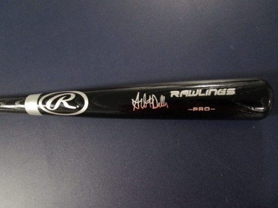 Albert Belle of the Cleveland Indians autographed black full size baseball bat Certified COA 239