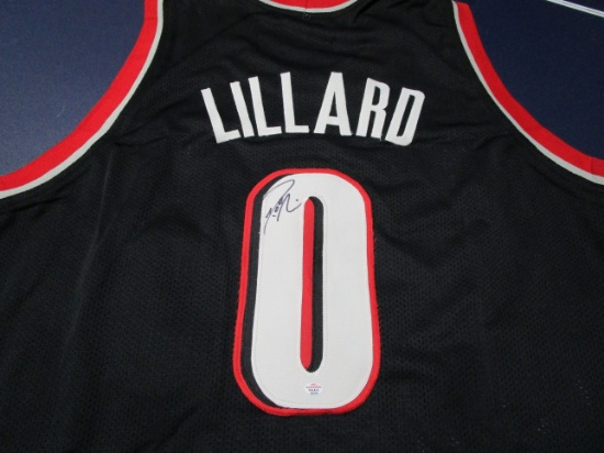 Damian Lillard of the Portland Trailblazers Autographed black basketball jersey Certified COA 570
