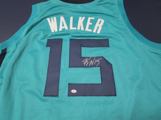 Kemba Walker of the Charlotte Hornets Autographed teal basketball jersey Certified COA 645