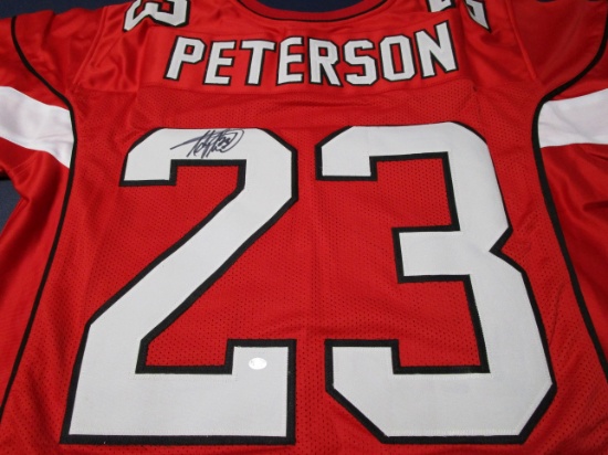 Adrian Peterson of the Arizona Cardinals Autographed red football jersey Certified COA 079