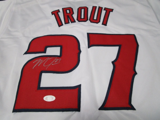 Mike Trout of the Anaheim Angels autographed white baseball jersey Certified COA 223