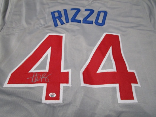 Anthony Rizzo of the Chicago Cubs autographed gray baseball jersey Certified COA 156