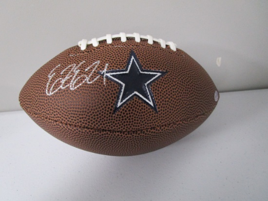 Ezekiel Elliott of the Dallas Cowboys autographed mini logo football Certified COA 445