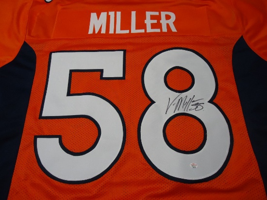 Von Miller of the Denver Broncos Signed Autographed orange football jersey Certified COA 230