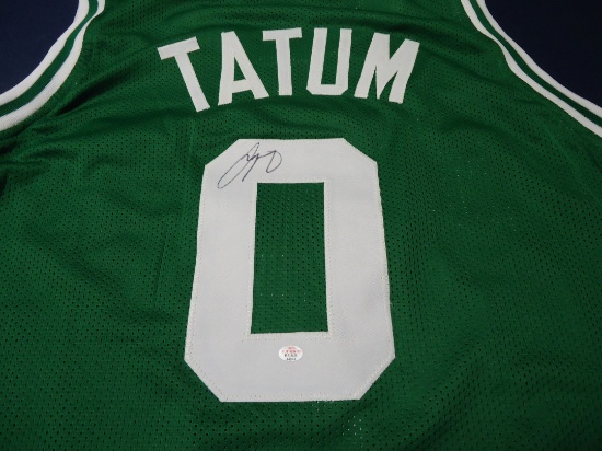 Jayson Tatum of the Boston Celtics Signed Autographed green basketball jersey Certified COA 544