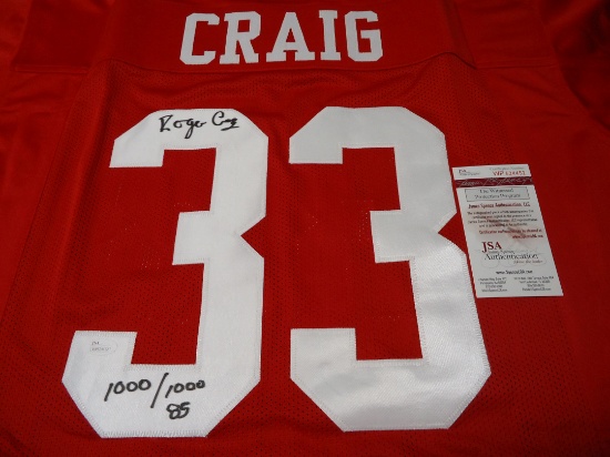 Roger Craig of the San Francisco 49ers Signed Autographed red football jersey Certified COA 452