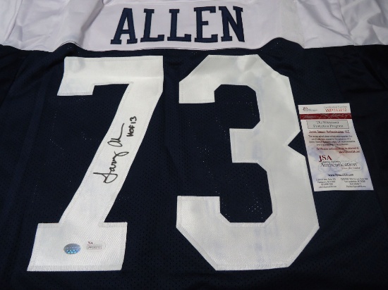 Larry Allen of the Dallas Cowboys Signed Autographed white football jersey Certified COA 212