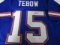 Tim Tebow of the Florida Gators signed blue football jersey Certified COA 145