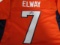 John Elway of the Denver Broncos signed orange football jersey Certified COA 296