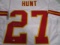 Kareem Hunt of the Kansas City Chiefs signed white football jersey Certified COA 890