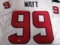 JJ Watt of the Houston Texans signed white football jersey Certified COA 828