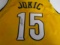 Nikola Jokic of the Denver Nuggets signed yellow basketball jersey Certified COA 474