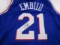 Joel Embiid of the Philadelphia 76ers signed blue basketball jersey Certified COA 532